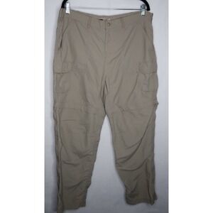 REI Womens 14 Petite Convertible Cargo Hiking Pants Khaki Nylon Gorpcore Outdoor